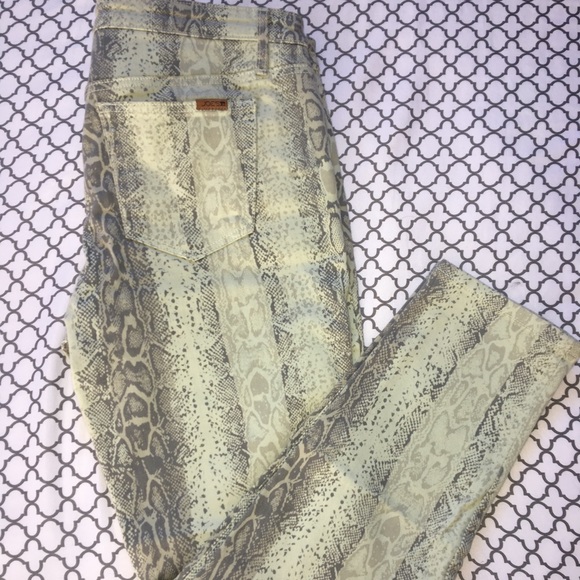 Joe's Jeans Denim - Joe’s Jeans Mint with Grey Snake Print Skinny Leg